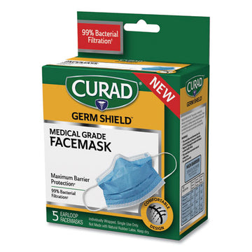 Curad® Germ Shield Medical Grade Maximum Barrier Face Mask, Pleated, 10-box freeshipping - TVN Wholesale